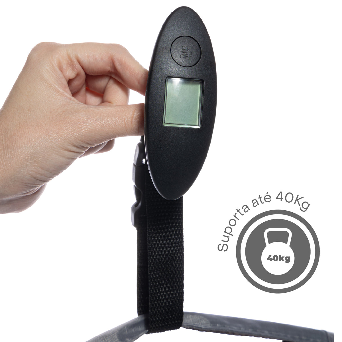 Balança Digital para Bagagem de Plástico Abs Preto 10cm x 3,5cm x 2,5cm - Lyor