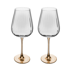 Conjunto 2 Taças de Vinho De Vidro Com Haste Âmbar Classic 560Ml - Wolff