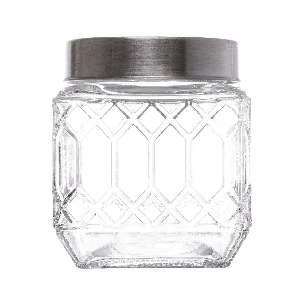 Pote com Tampa de Metal Hexa 500ml Vidro - Lyor
