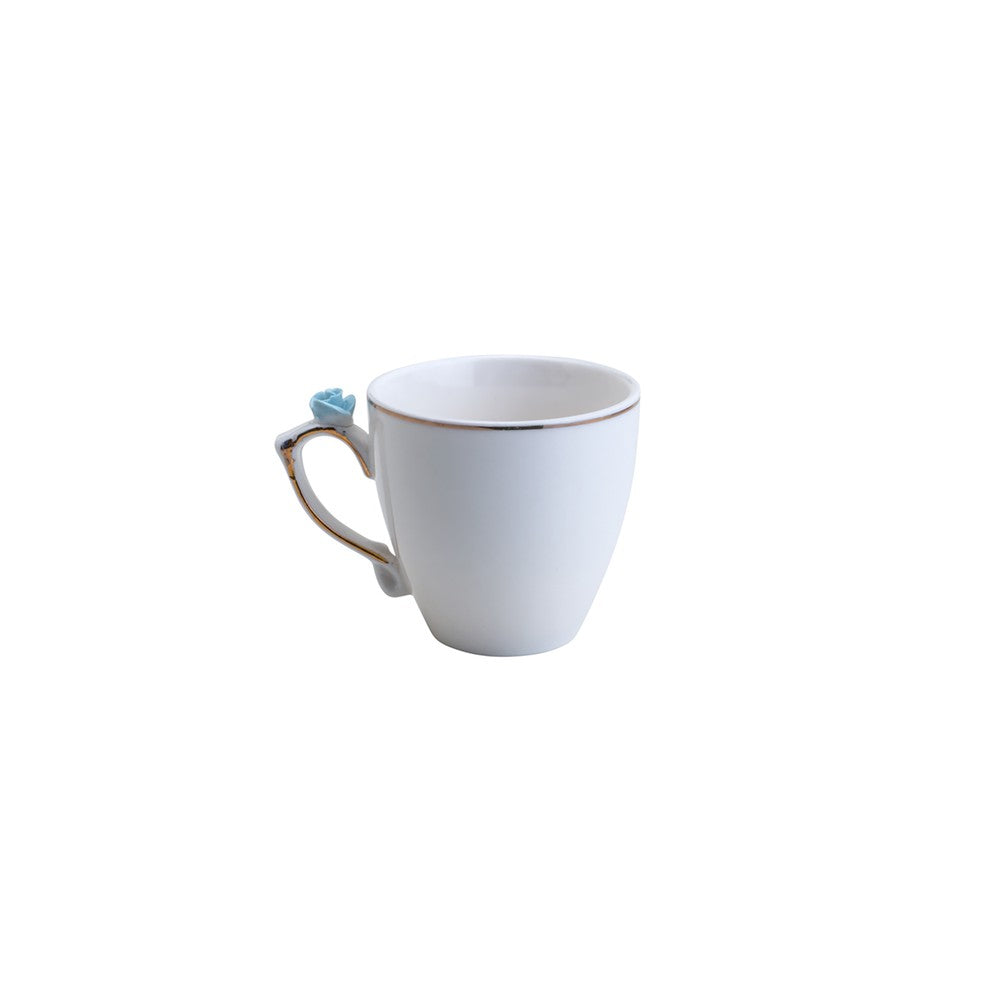 Conjunto 6 Xícaras de Café de Porcelana Flower Design Plate Colorido 90ml - Wolff