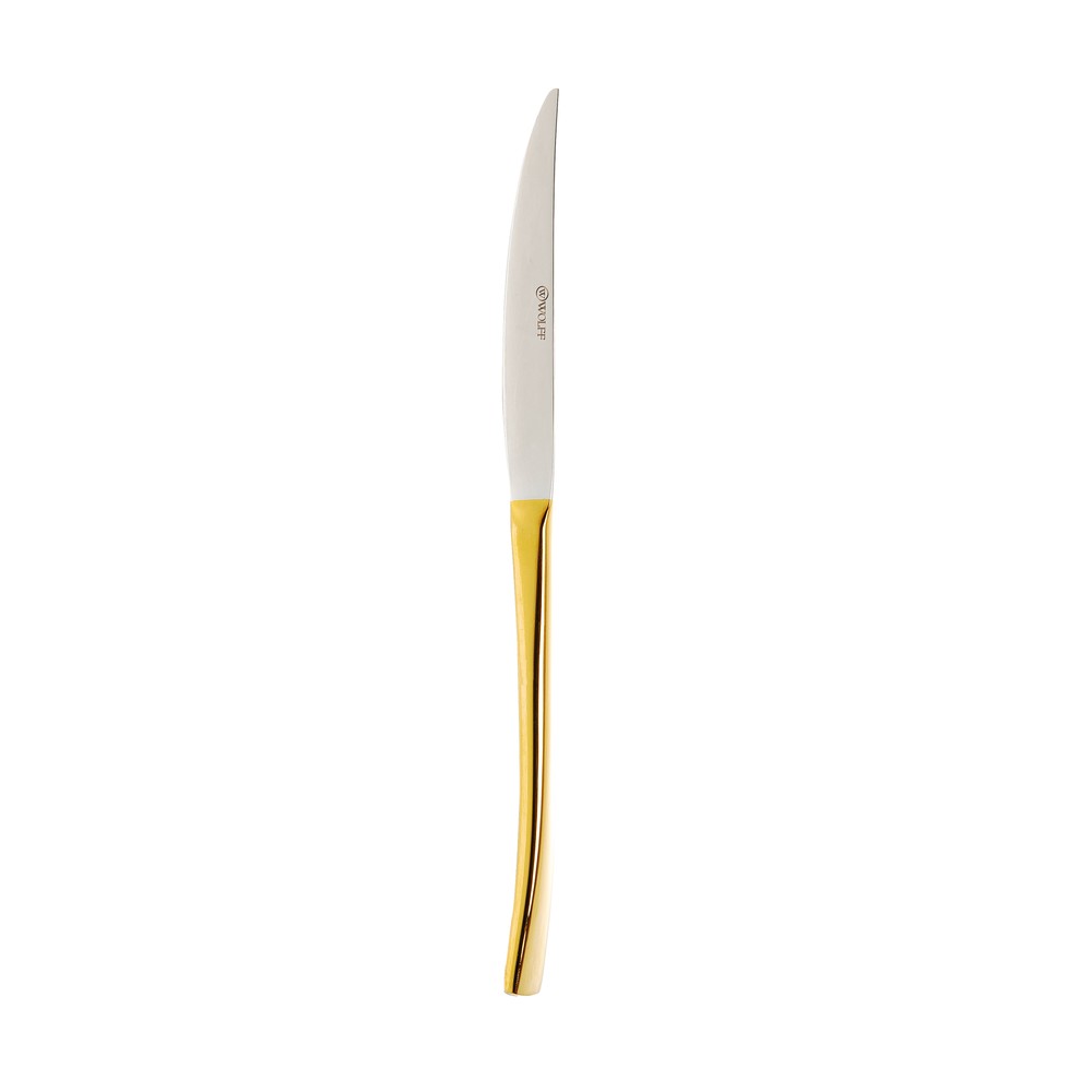 (Reposição) - Conjunto 12 Facas de Aço Inox para Mesa Berna Dourado - Wolff