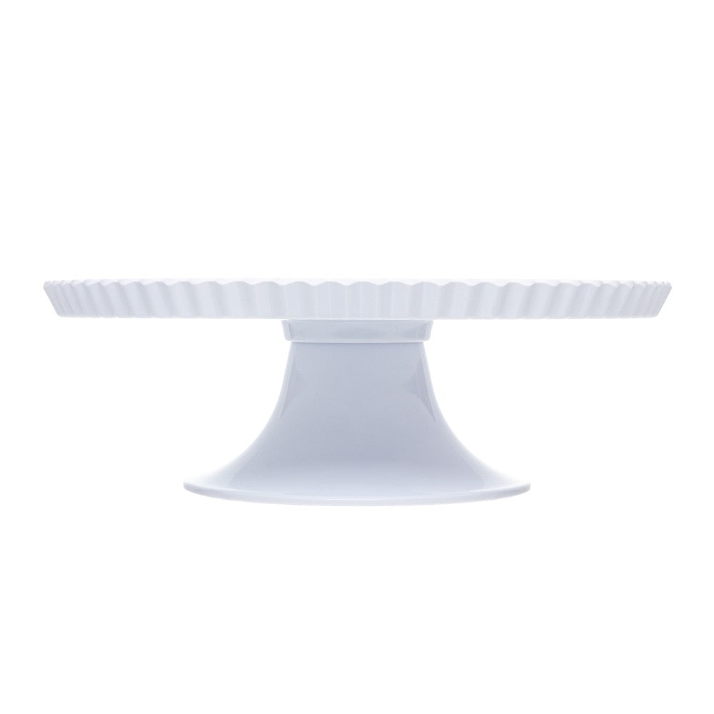 Jogo 6 Pratos para Bolo com Pé Ø30cm x 10cm Branco Melamina - Rojemac Profissional