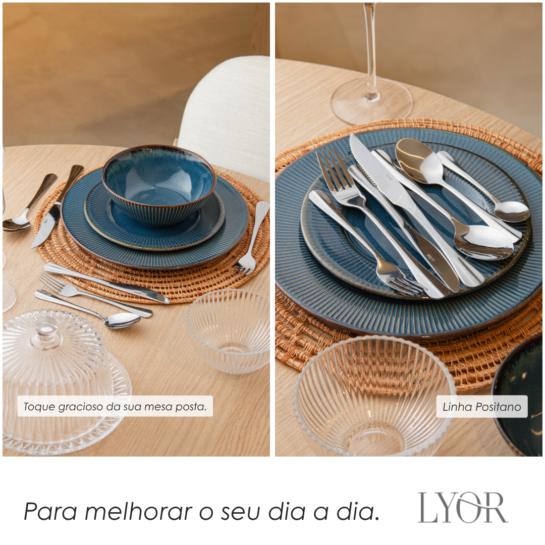 Faqueiro 24 Peças de Aço Inox Positano - Lyor