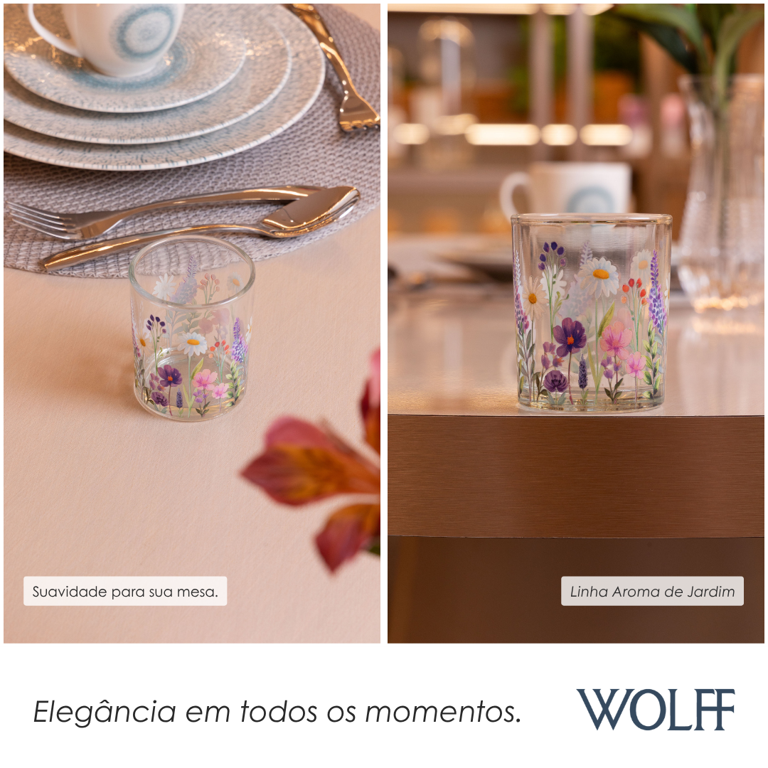 Conjunto 2 Porta Velas Aroma de Jardim Vidro - Wolff