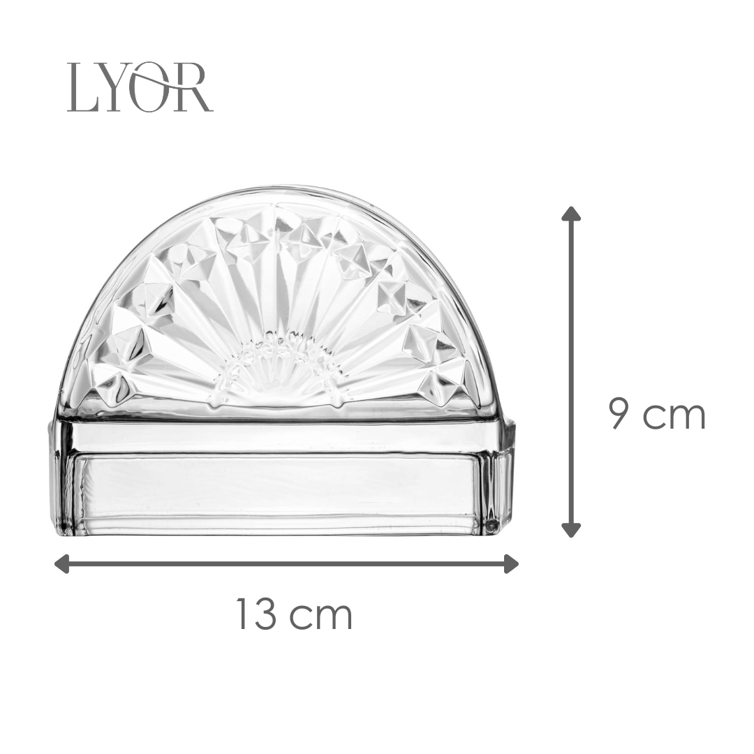 Porta Guardanapos Sun 13cm x 4,5cm x 9cm Cristal - Lyor
