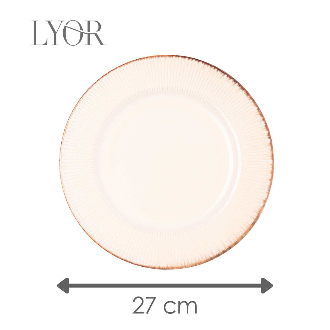 Prato Raso Linear Cerâmica Branco - Lyor