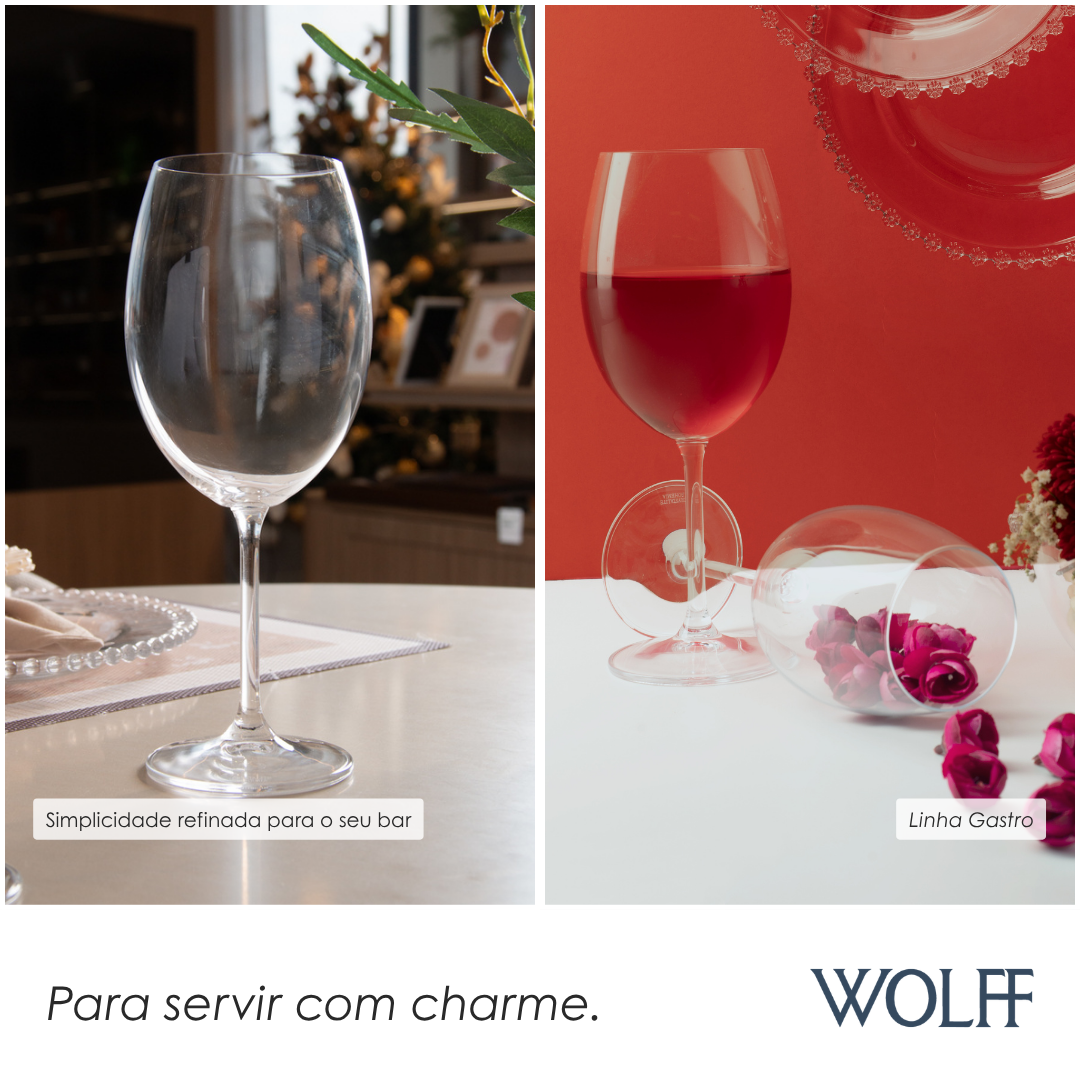 Jogo 6 Taças de Água De Cristal Ecológico Bohemia Gastro/Colibri 580Ml - Wolff