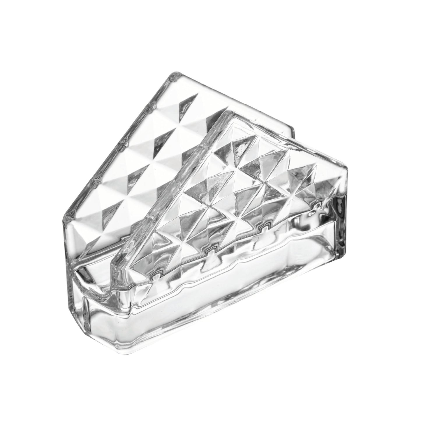 Porta Guardanapos de Cristal Ecológico Diamond 12,5cm x 4cm x 9,5cm - Lyor
