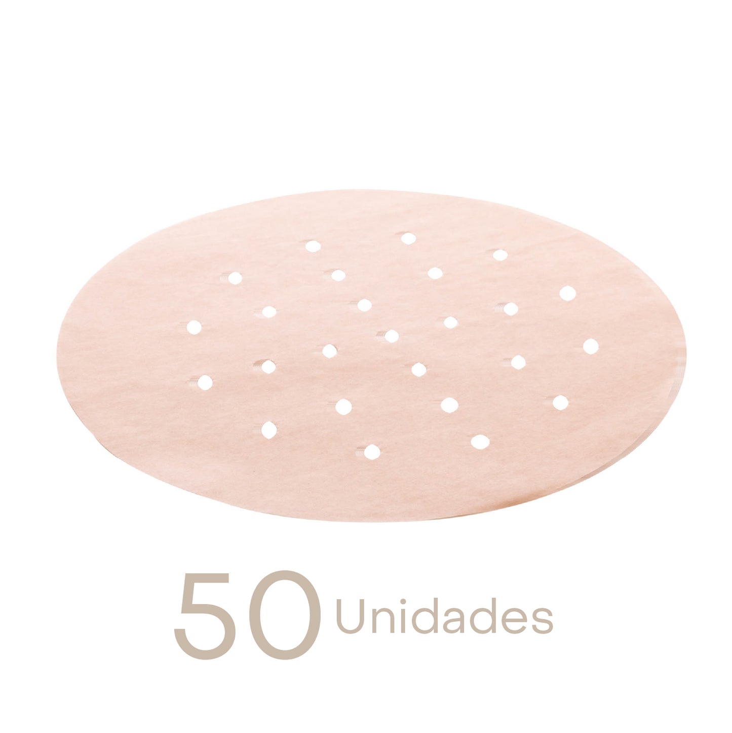 Conjunto de 50 Tapetes Redondos de Papel Descartável para Air Fryer 18,5cm x 18,5cm - Lyor