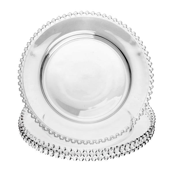 Conjunto 4 Pratos Rasos Pearl 27,5cm Cristal – Wolff
