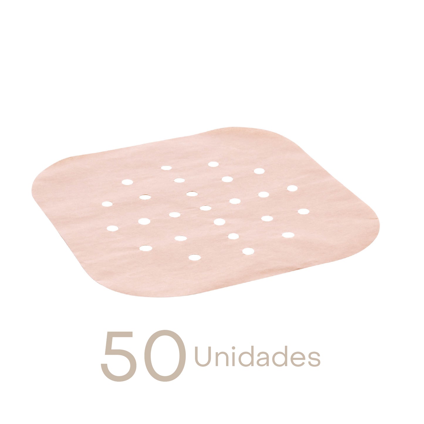 Conjunto de 50 Tapetes Quadrados de Papel Descartável para Air Fryer 18,5cm x 18,5cm - Lyor