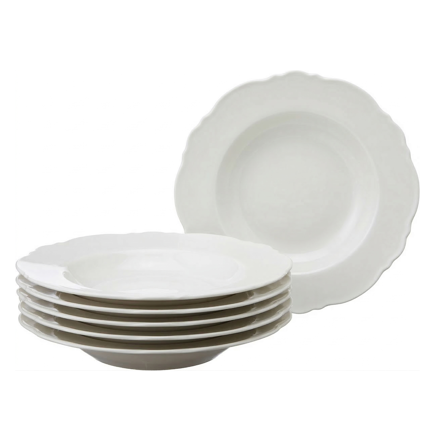 Conjunto 6 Pratos Fundos de Porcelana Maldivas Branco - Wolff
