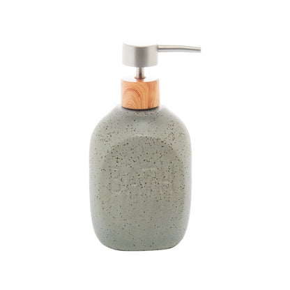 Porta Sabonete Líquido de Cerâmica Granilite Bath Cinza 430ml - Lyor
