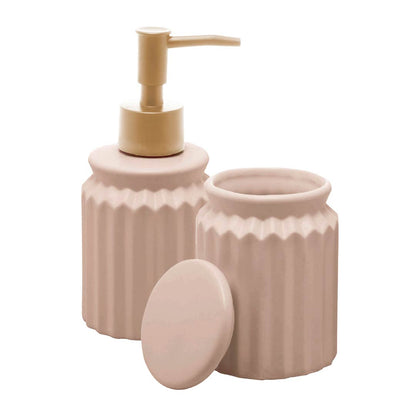 Conjunto 2 Peças para Banheiro de Cerâmica Stripes Nude - Lyor