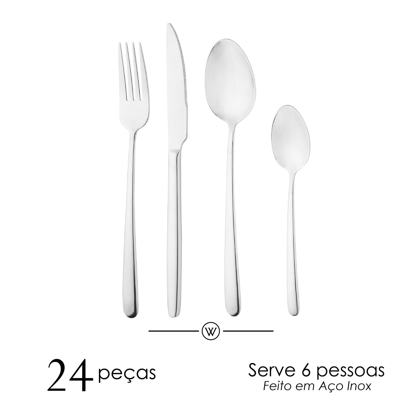 Faqueiro 24 Peças Viena Aço Inox - Wolff