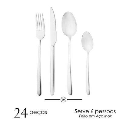 Faqueiro 24 Peças Viena Aço Inox - Wolff