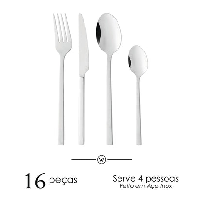 Faqueiro 16 Peças Firenze Aço Inox - Wolff