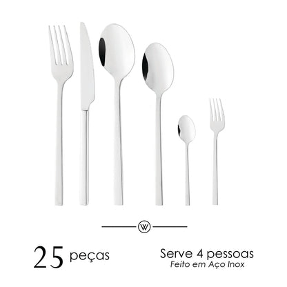 Faqueiro 25 Peças Firenze Aço Inox - Wolff