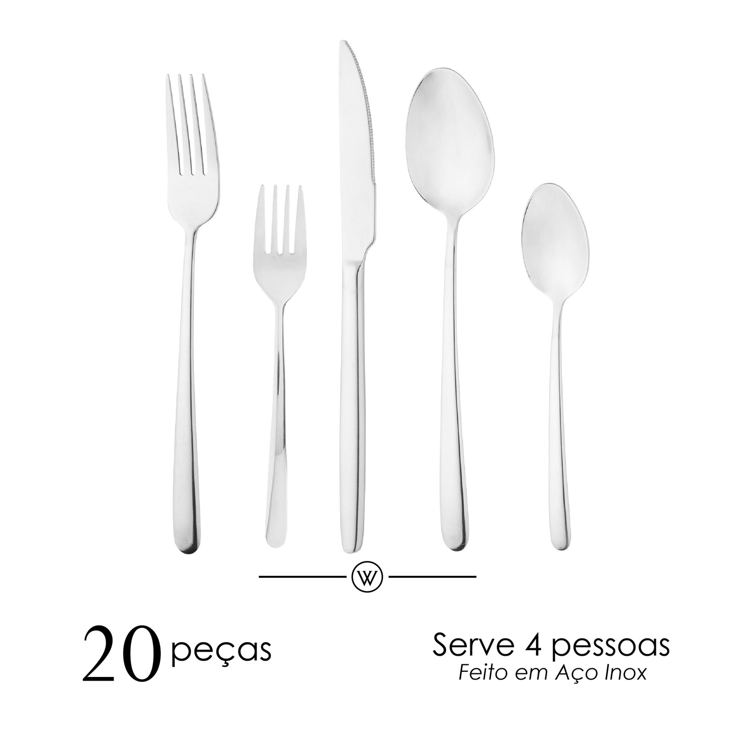 Faqueiro 20 Peças Viena Aço Inox - Wolff