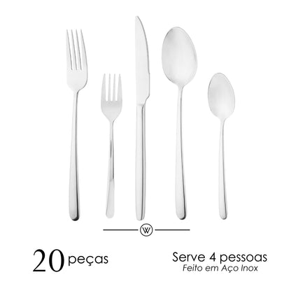 Faqueiro 20 Peças Viena Aço Inox - Wolff