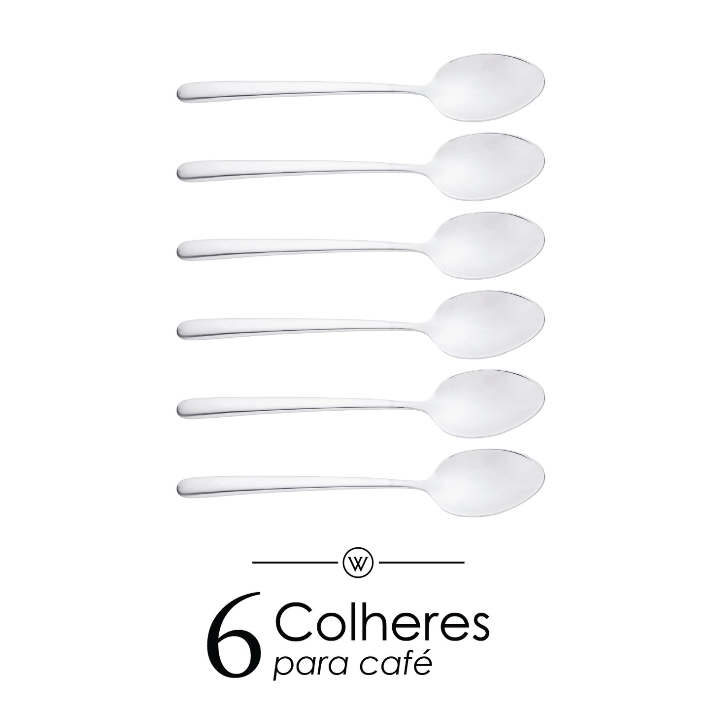 Conjunto 6 Colheres para Café Viena Aço Inox - Wolff