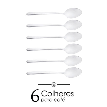 Conjunto 6 Colheres para Café Viena Aço Inox - Wolff