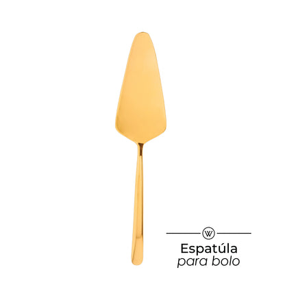 Espátula para Bolo Viena Dourada Aço Inox - Wolff