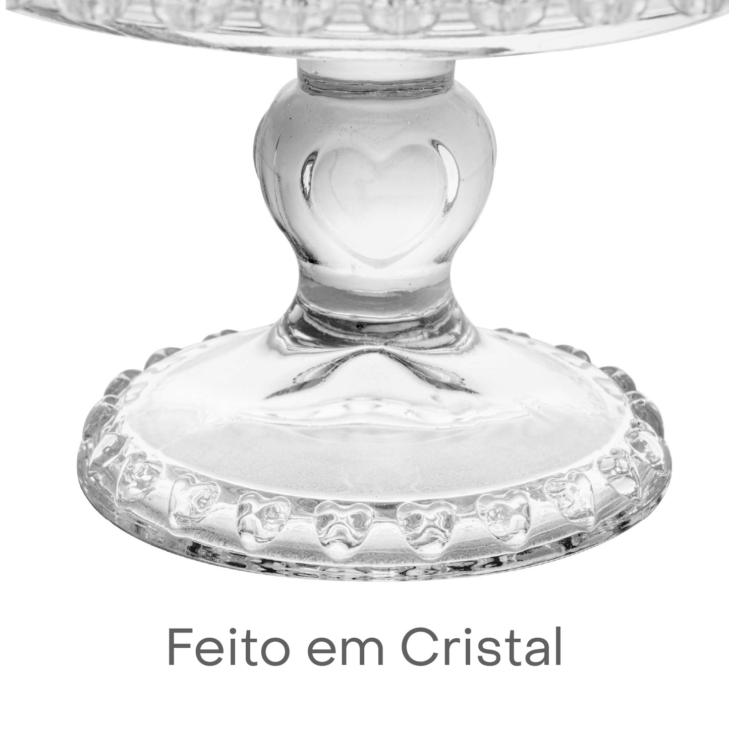 Prato de Cristal com Pé Coração 19,5cm x 10,5cm - Lyor
