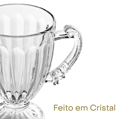 Xícara de Chá de Cristal com Pé Imperial 200ml - Lyor