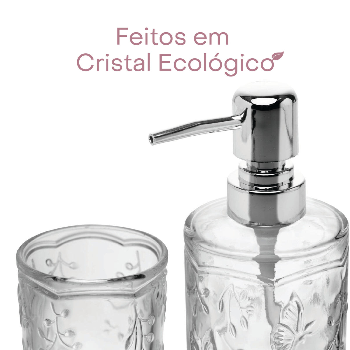 Conjunto 2 Peças para Banheiro New Butterfly Vidro - Lyor