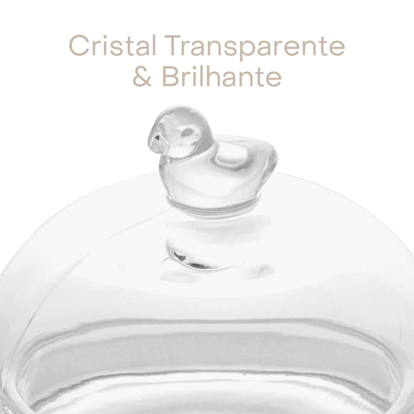 Manteigueira de Cristal Pássaro 9,5cm x 6,5cm - Lyor