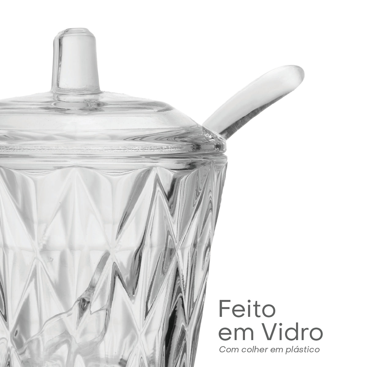 Açucareiro Diamond 11,00cm x 8,50cm x 10,50cm Cristal – Lyor
