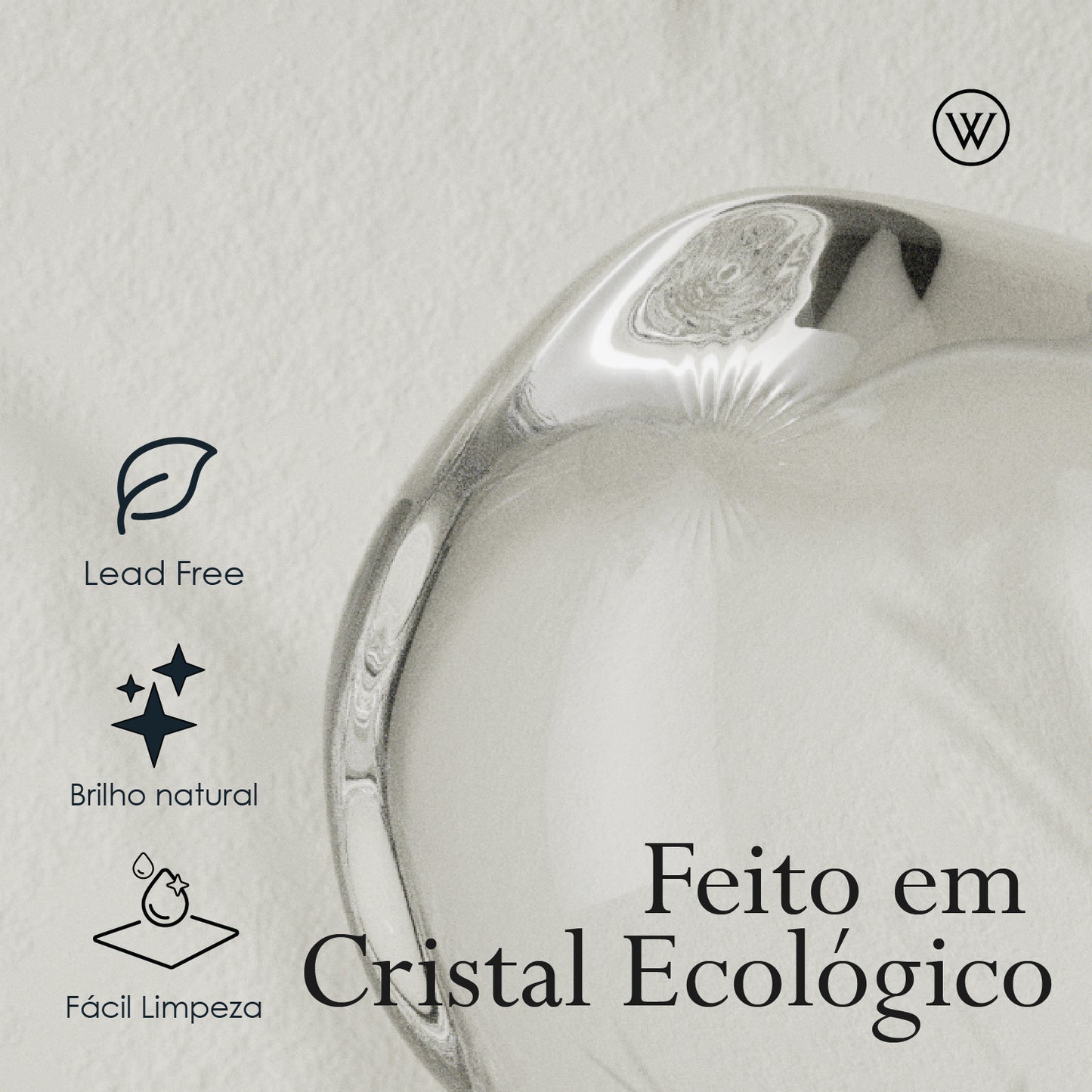 Boleira com Pé e Tampa Golden Bird 19cm x 19cm x 19cm Cristal Ecológico - Wolff
