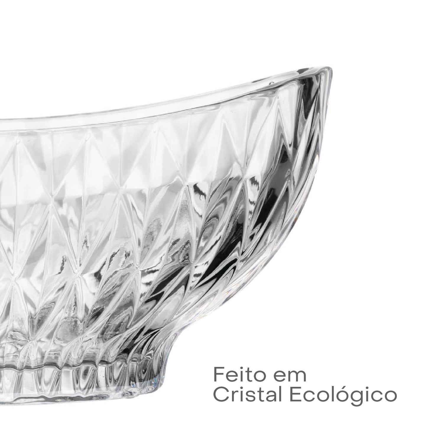 Centro de Mesa de Cristal Ecológico Diamond 28cm x 15cm x 13,5cm - Lyor