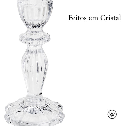 Castiçal de Vidro Argos 8cm x 16cm - Wolff