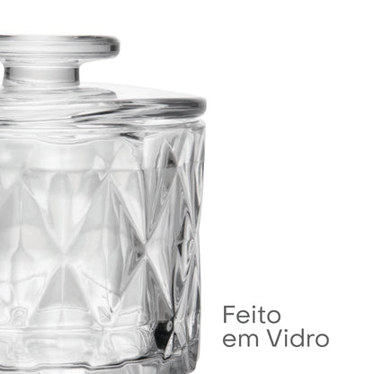 Manteigueira Francesa Diamond 9,5cm x 9,5cm x 8,5cm Vidro - Lyor