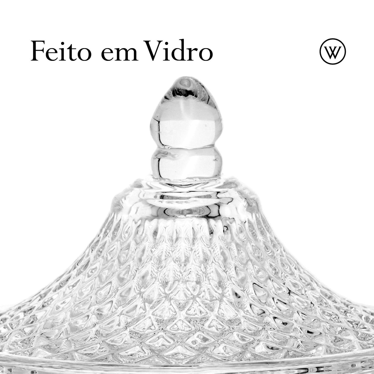 Potiche de Vidro Hat Spikes 8cm x 8cm x 9,5cm - Wolff