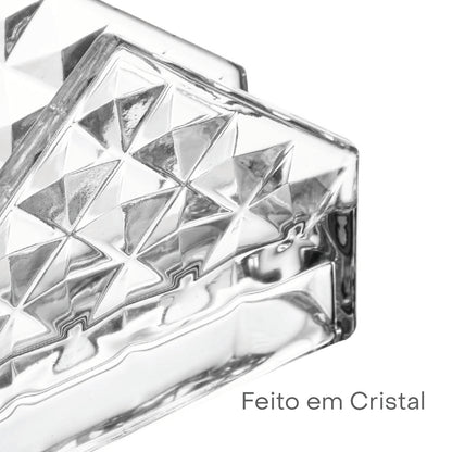 Porta Guardanapos de Cristal Ecológico Diamond 12,5cm x 4cm x 9,5cm - Lyor