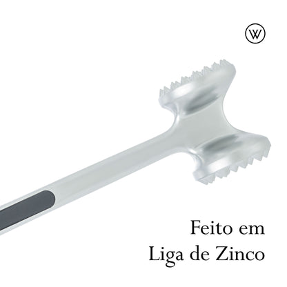 Martelo Culinário Amaciador de Carnes Liga de Zinco com Cabo Chef Pro 22,5cm - Wolff