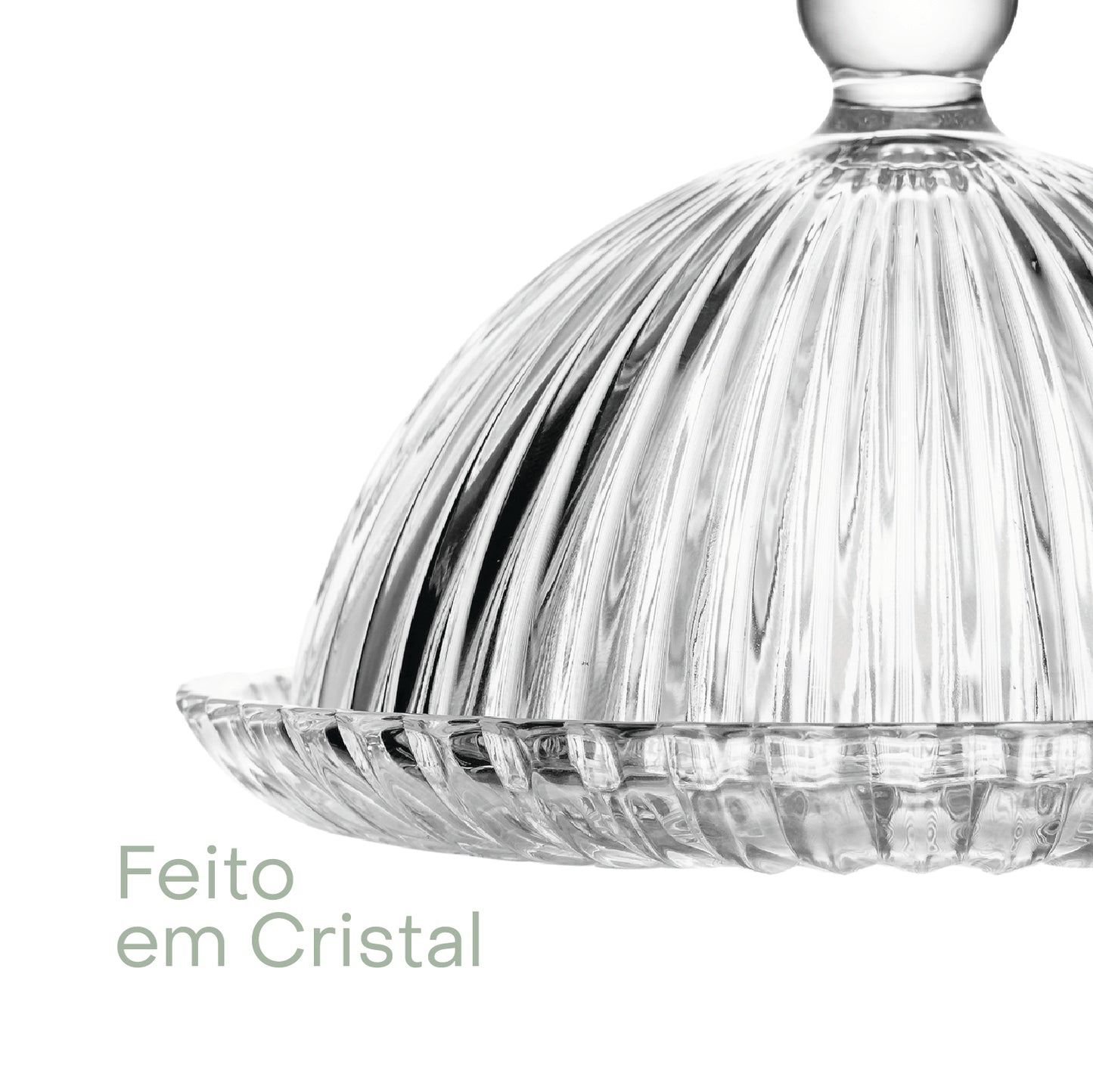 Prato para Doce com Tampa Renaissance 14,4cm x 14,4cm x 9,5cm Cristal - Lyor