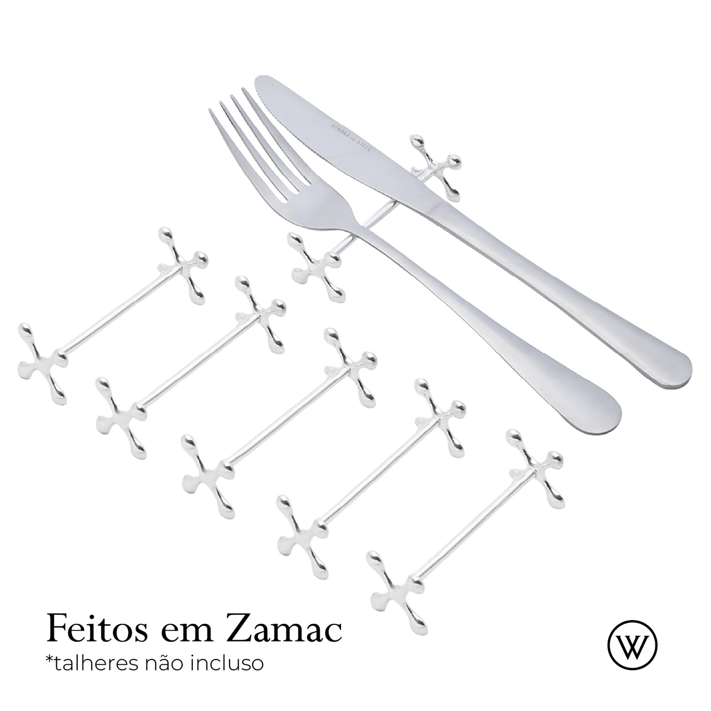 Conjunto 6 Descansos para Talheres de Zamac - Wolff