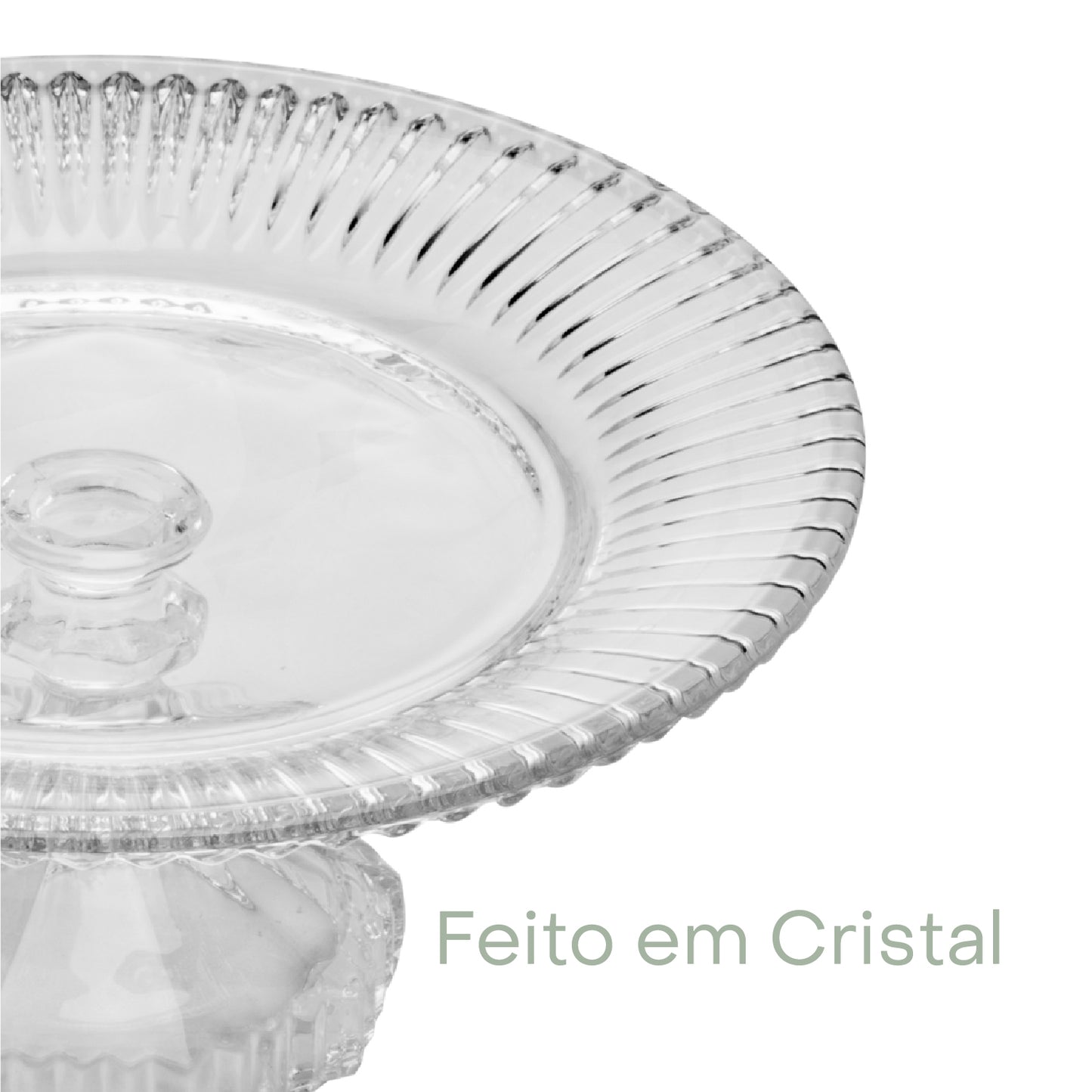 Prato para Bolo de Cristal Renaissance 18,5cm x 9,5cm - Lyor