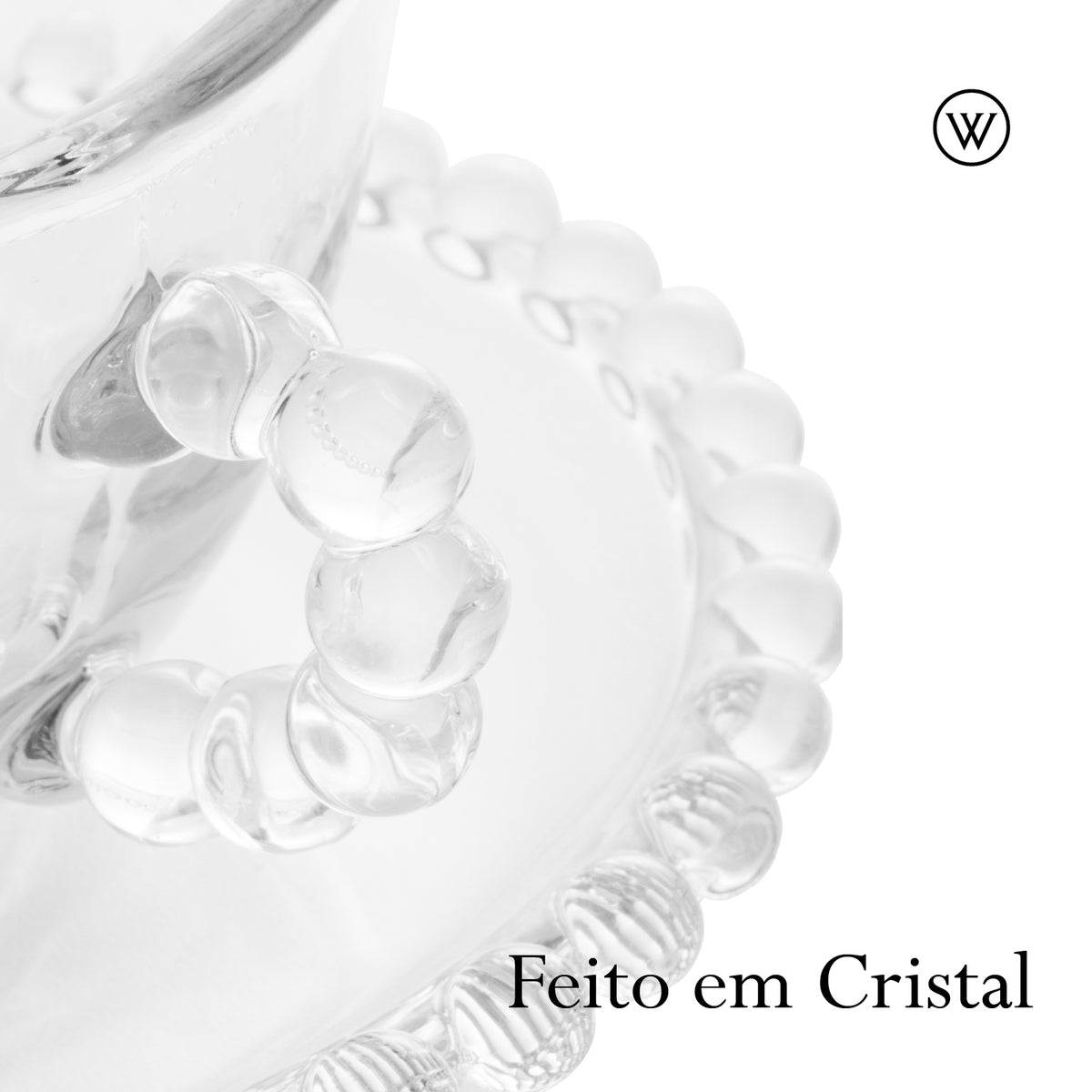 Conjunto 4 Xícaras de Chá de Cristal com Pires Pearl 180ml - Wolff