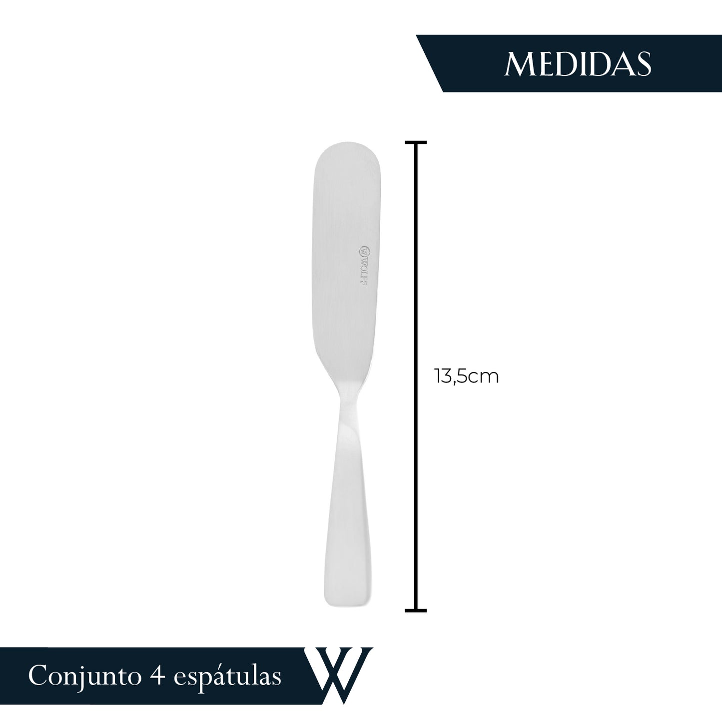 Conjunto 4 Espátulas de Aço Inox - Wolff