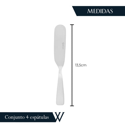 Conjunto 4 Espátulas de Aço Inox - Wolff