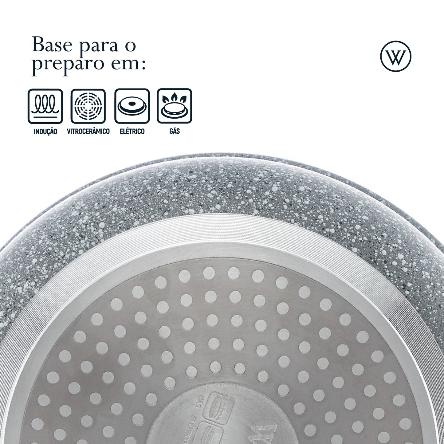 Panela de Indução em Alumínio Revestimento Cerâmico e Tampa de Vidro - Wolff