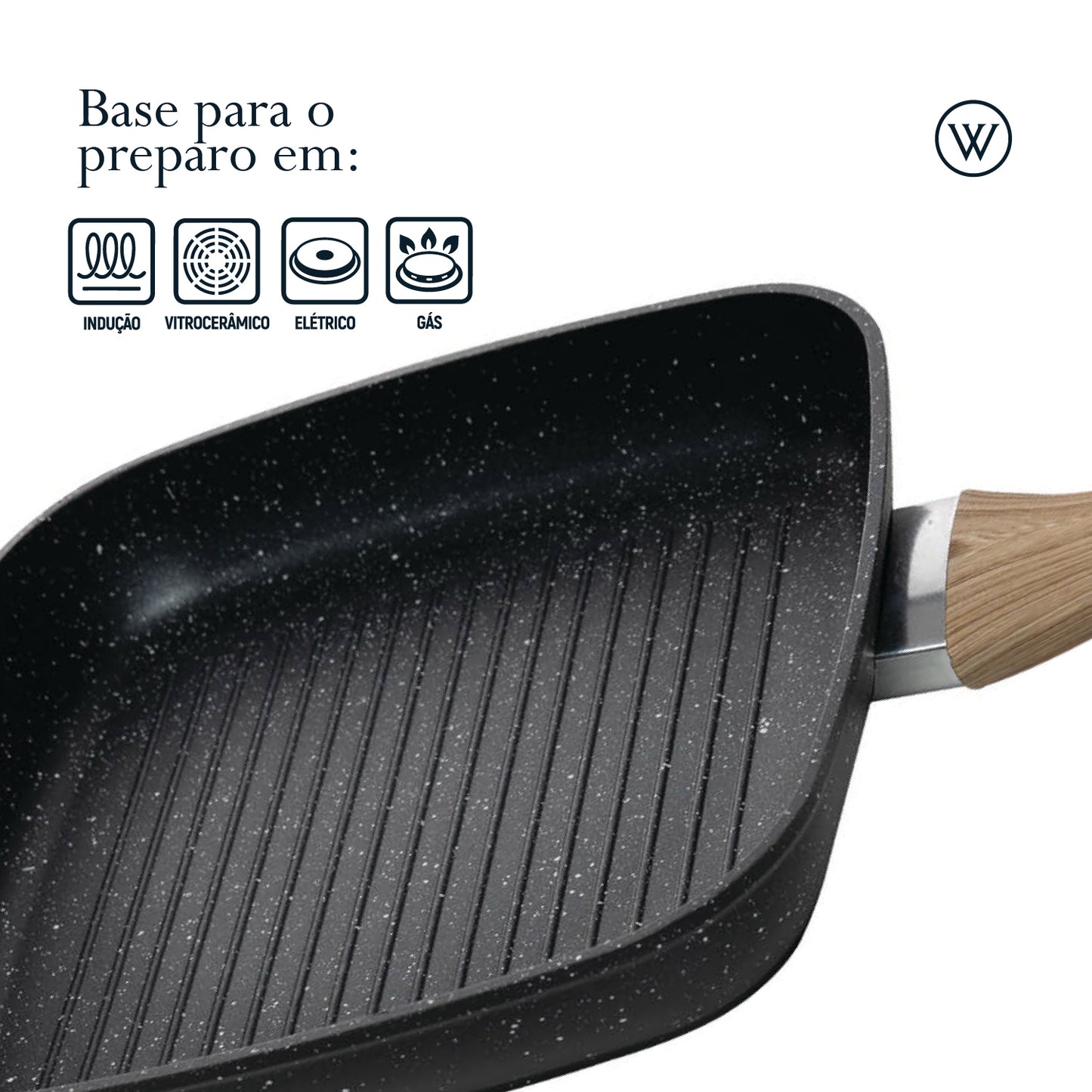 Bistequeira de Indução em Alumínio com Revestimento Cerâmico - Wolff