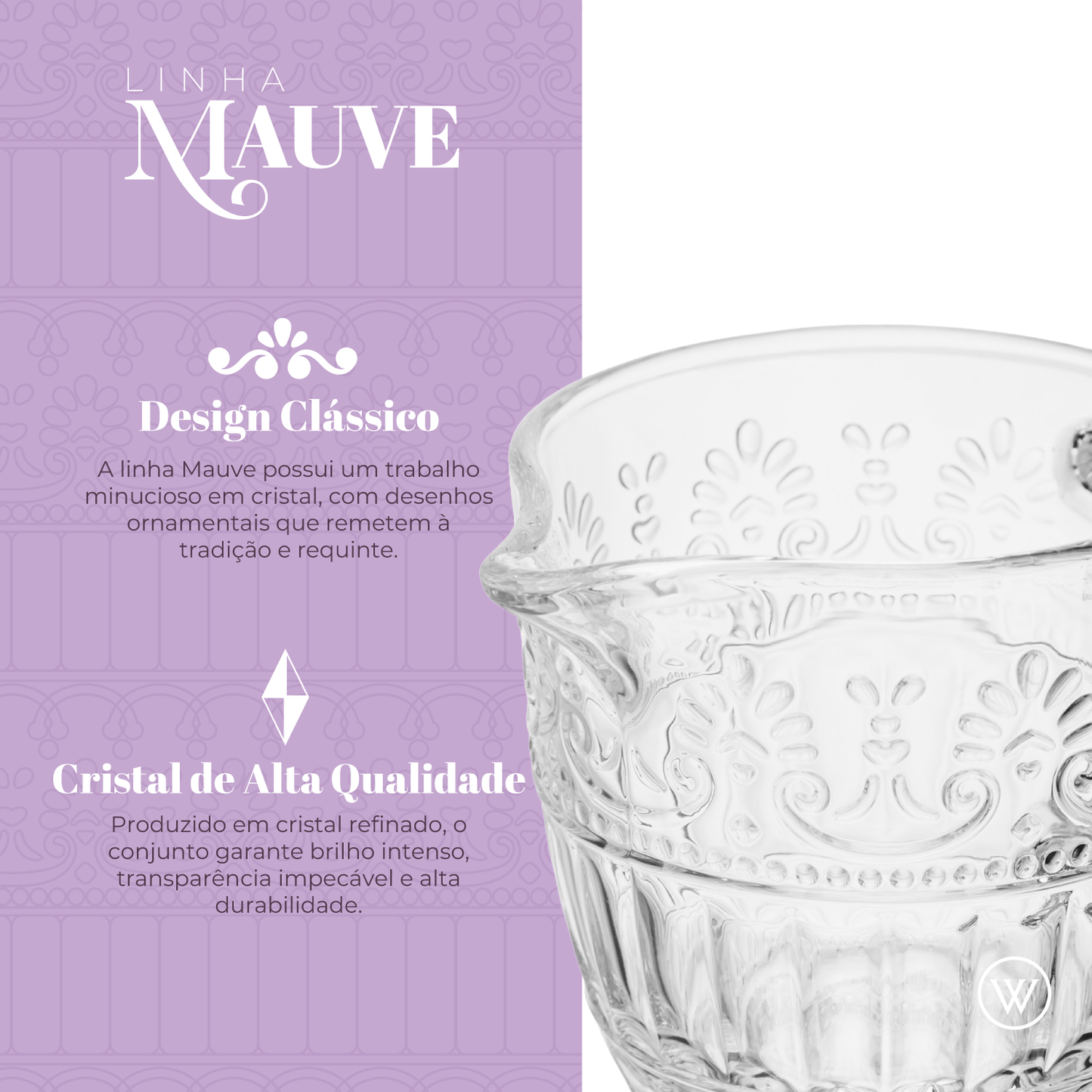 Leiteira Mauve 230ml Cristal - Wolff