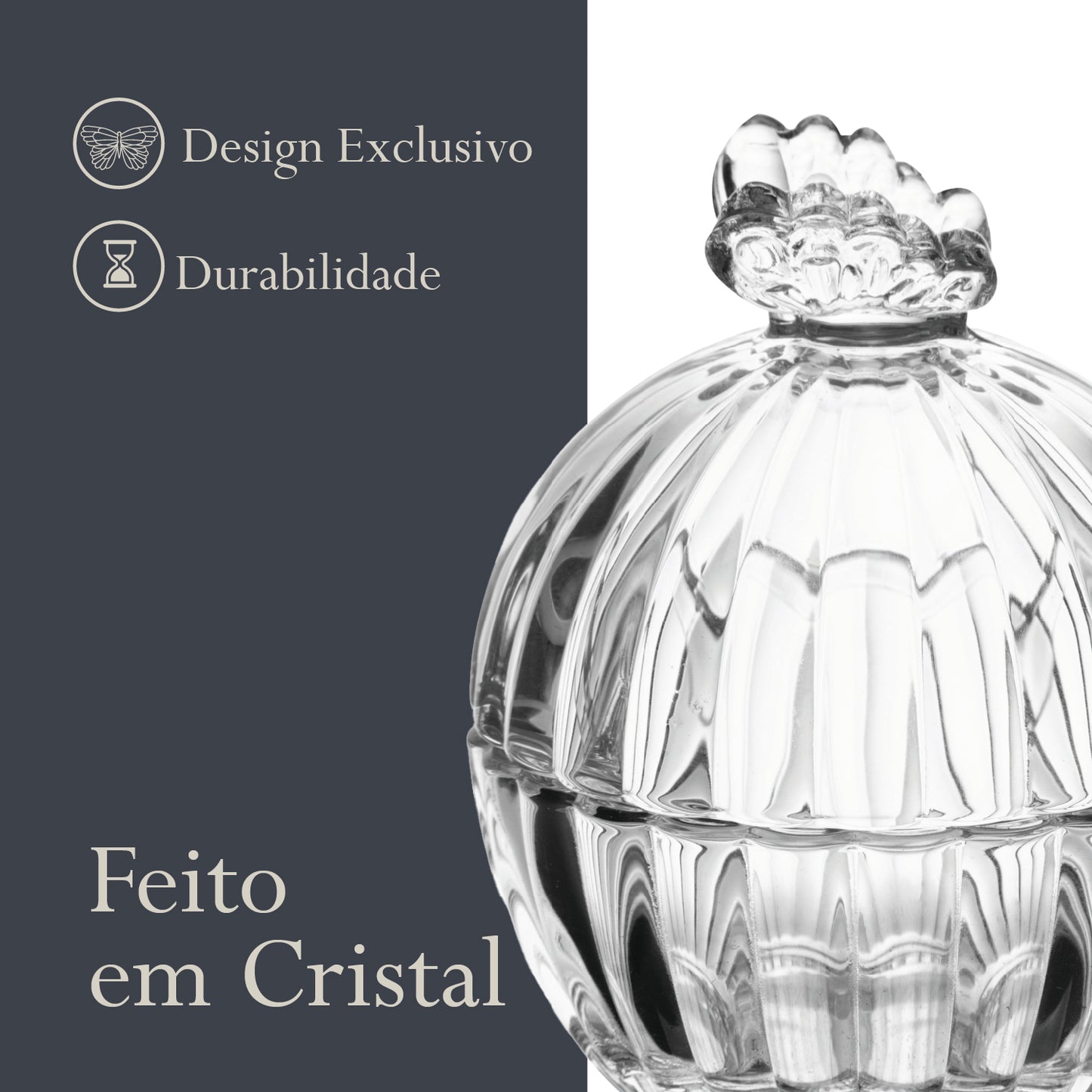 Potiche de Cristal Butterfly 8cm x 8cm x 9,5cm - Wolff