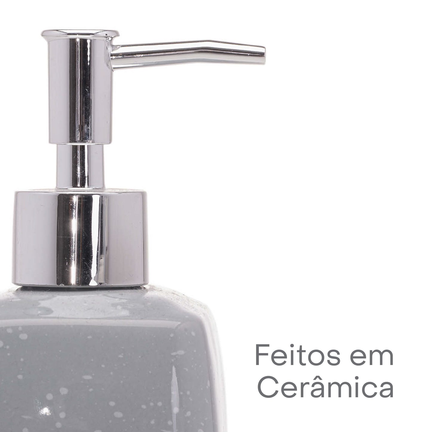 Conjunto 2 Peças para Banheiro de Cerâmica Speck Cinza - Lyor
